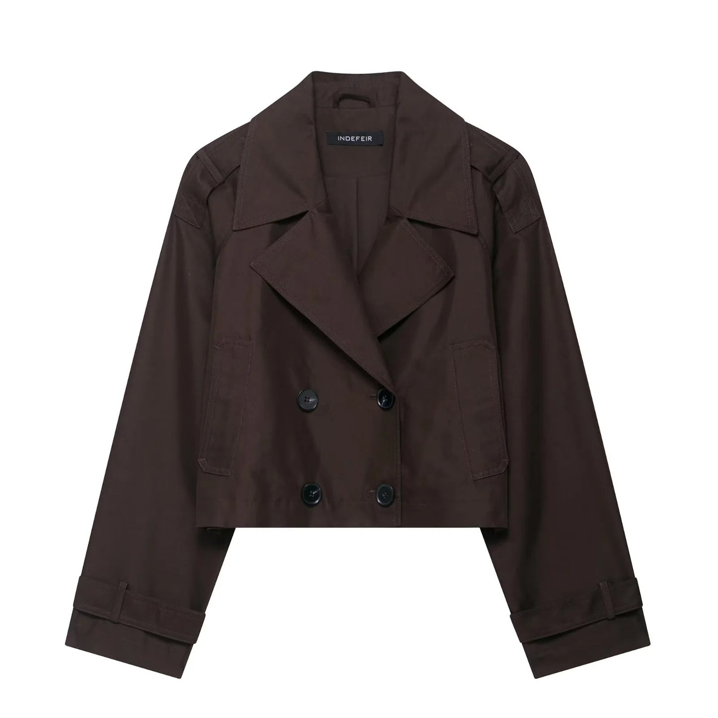 Fashion Versatile Collar Minimally Double breasted Women's Autumn New Collection 2025 Classic Long Short Windbreaker Coat