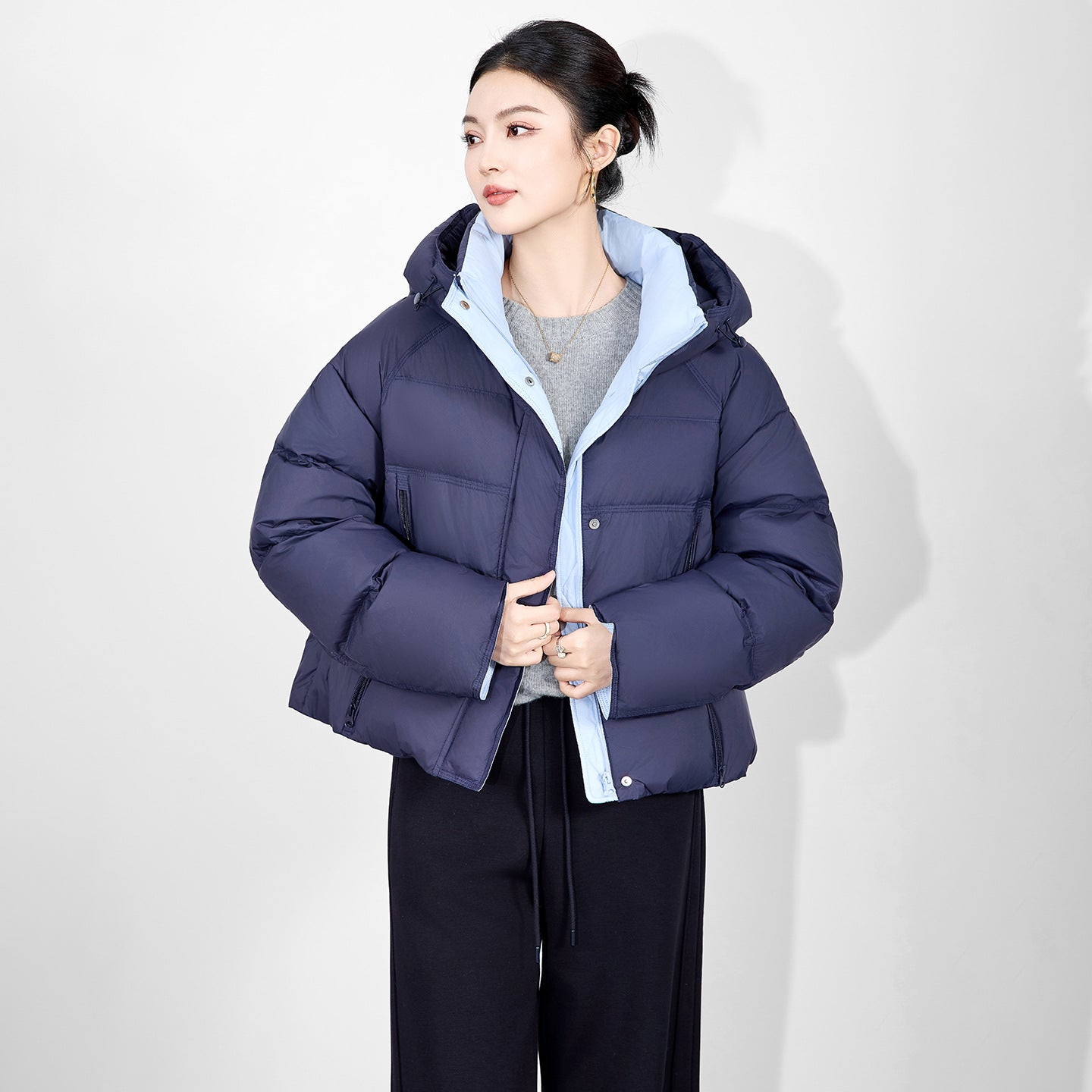 Winter Short Warm Stand Collar Down Jacket Women White Duck Down Solid Puff Parker Outwears Female Zipper Thicken Quilted Jacket