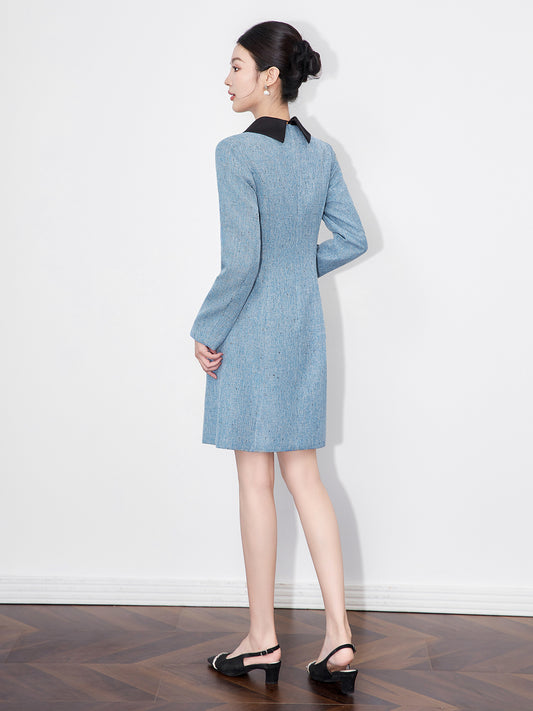 Elegant French Style Small Fragrance Fashionable Autumn Winter New Arrival Lady Dress