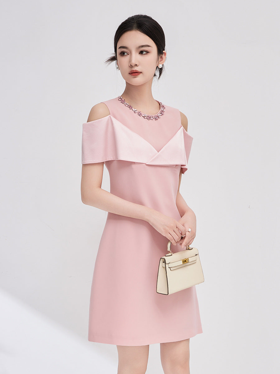 Women Sexy Off Shoulder Dress Chic V-neck Embroidered Flares A-line Dresses Butterfly Sleeve Office Women Fairy Vestido