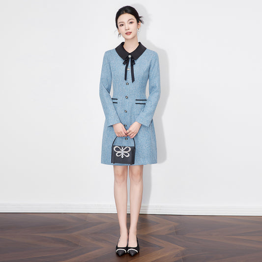 Elegant French Style Small Fragrance Fashionable Autumn Winter New Arrival Lady Dress