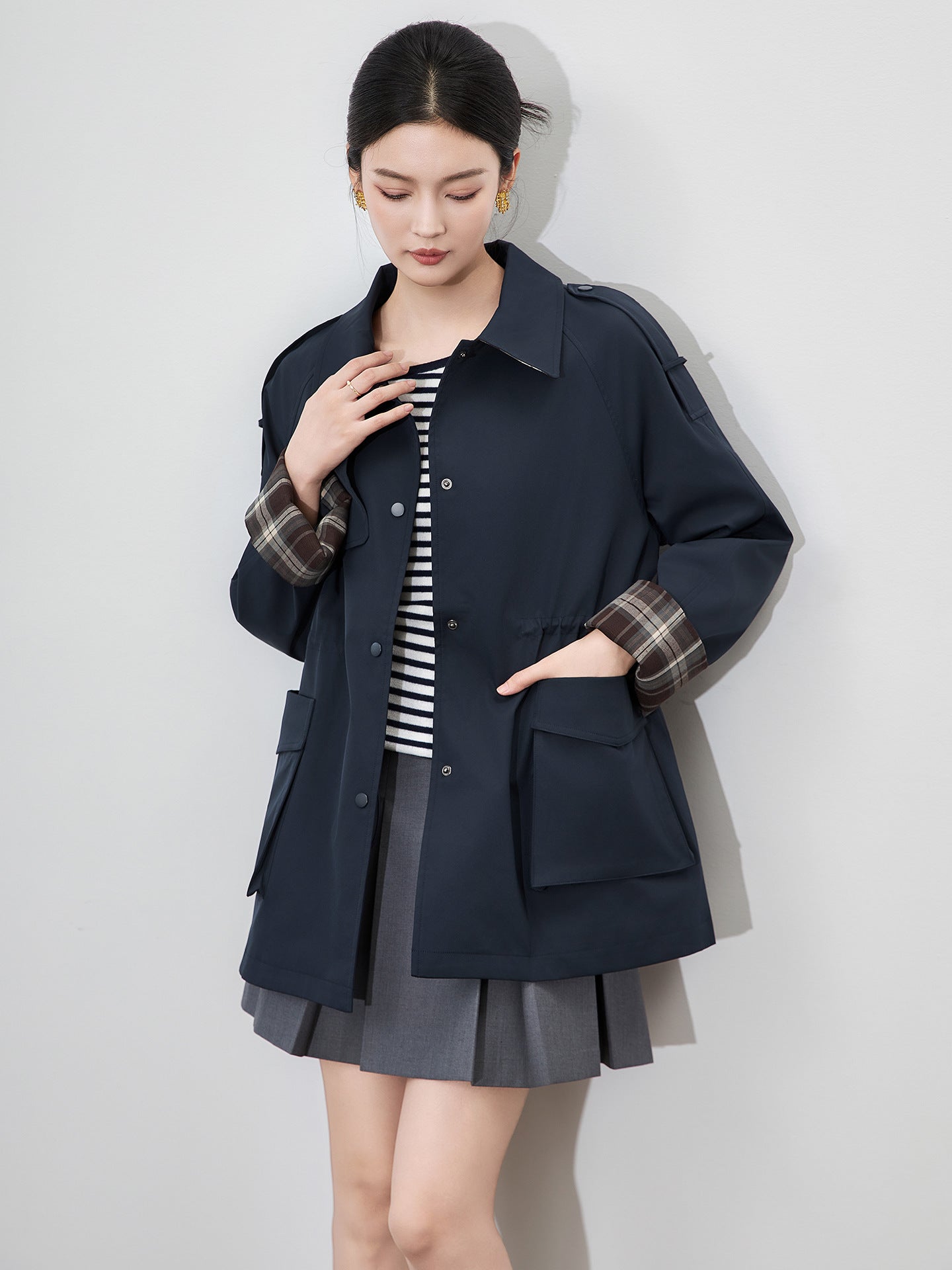 Trench Coat Women's Mid-length Autumn New Fashionable Korean Style Small Temperament High-end Coat