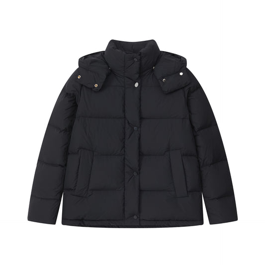 Fall Winter Women's Puffa Jacket 5 Grids Padded Coat Slim Fit Warm Short Style Down Outerwear Thickened Long Sleeve Polyester