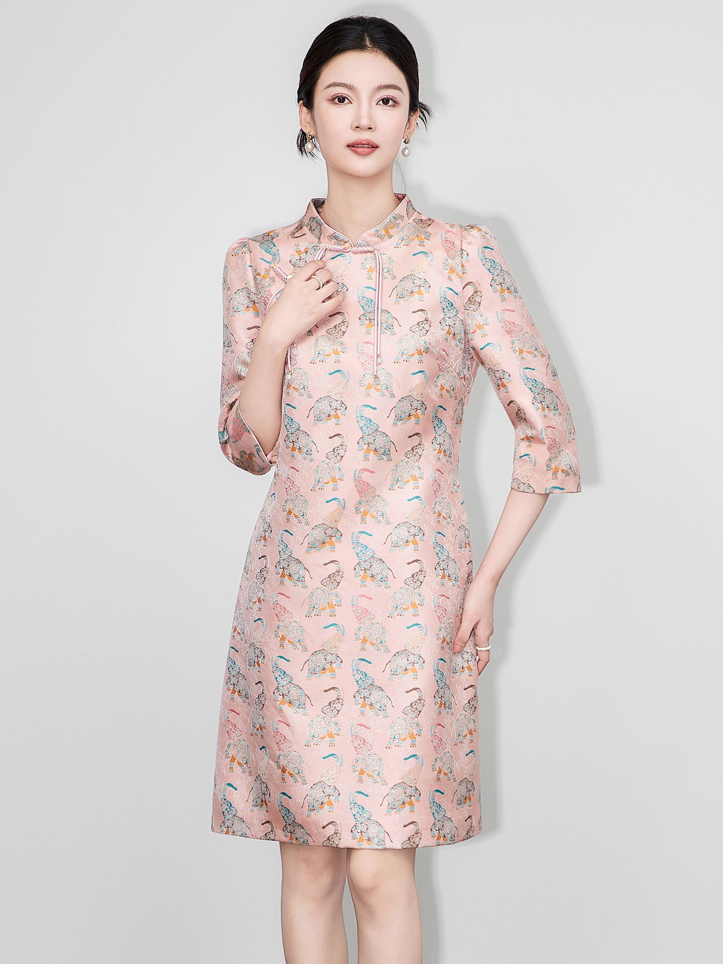 Fashion Embroidery Autumn/Winter New Chinese Style Improved Cheongsam Long Sleeve Young Style Girl Retro Qipao Dress