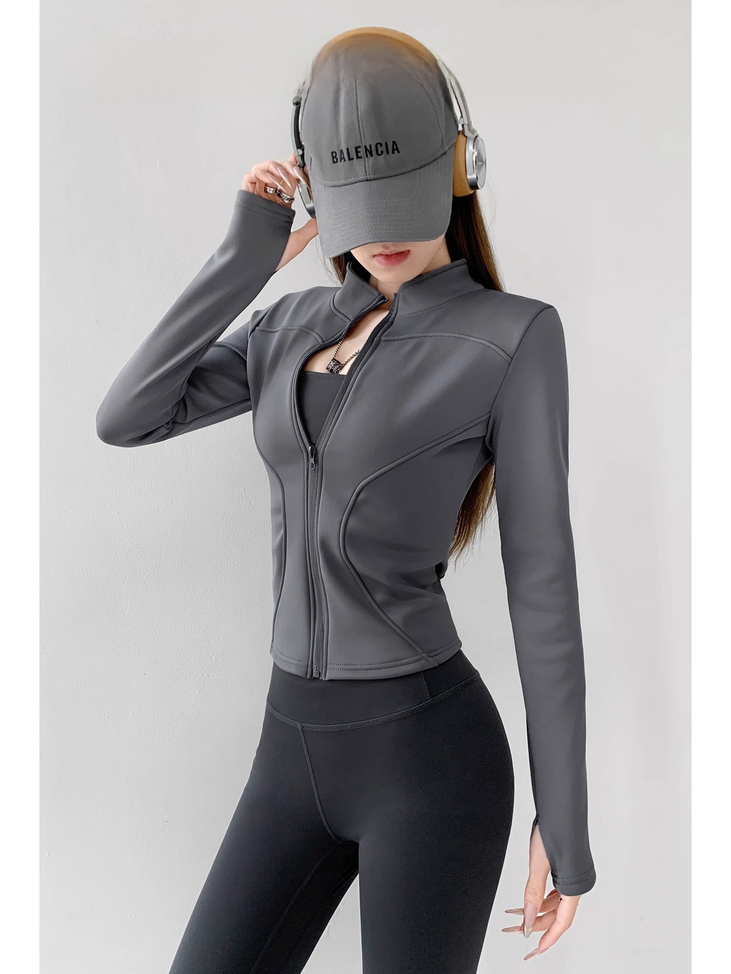 Sun Quick Drying Sports Coat Women's Tight Top Yoga Jacket Long Sleeve Zipper Jacket Running Fitness Women's Jacket