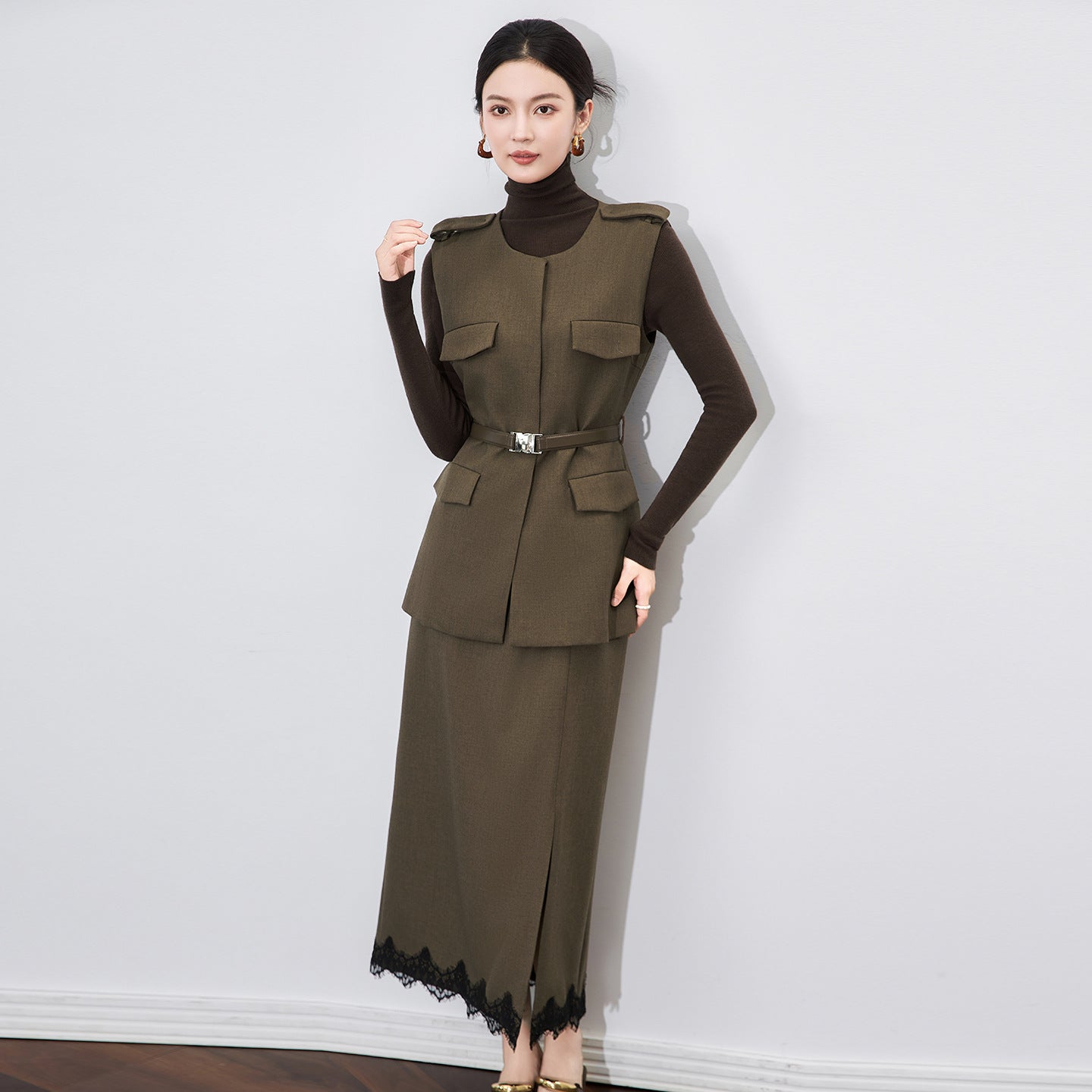 Belt Sleeveless Vest Woman Summer Waistcoat Button Vest Top Women Streetwear Outerwears Black Vests for Women Coat