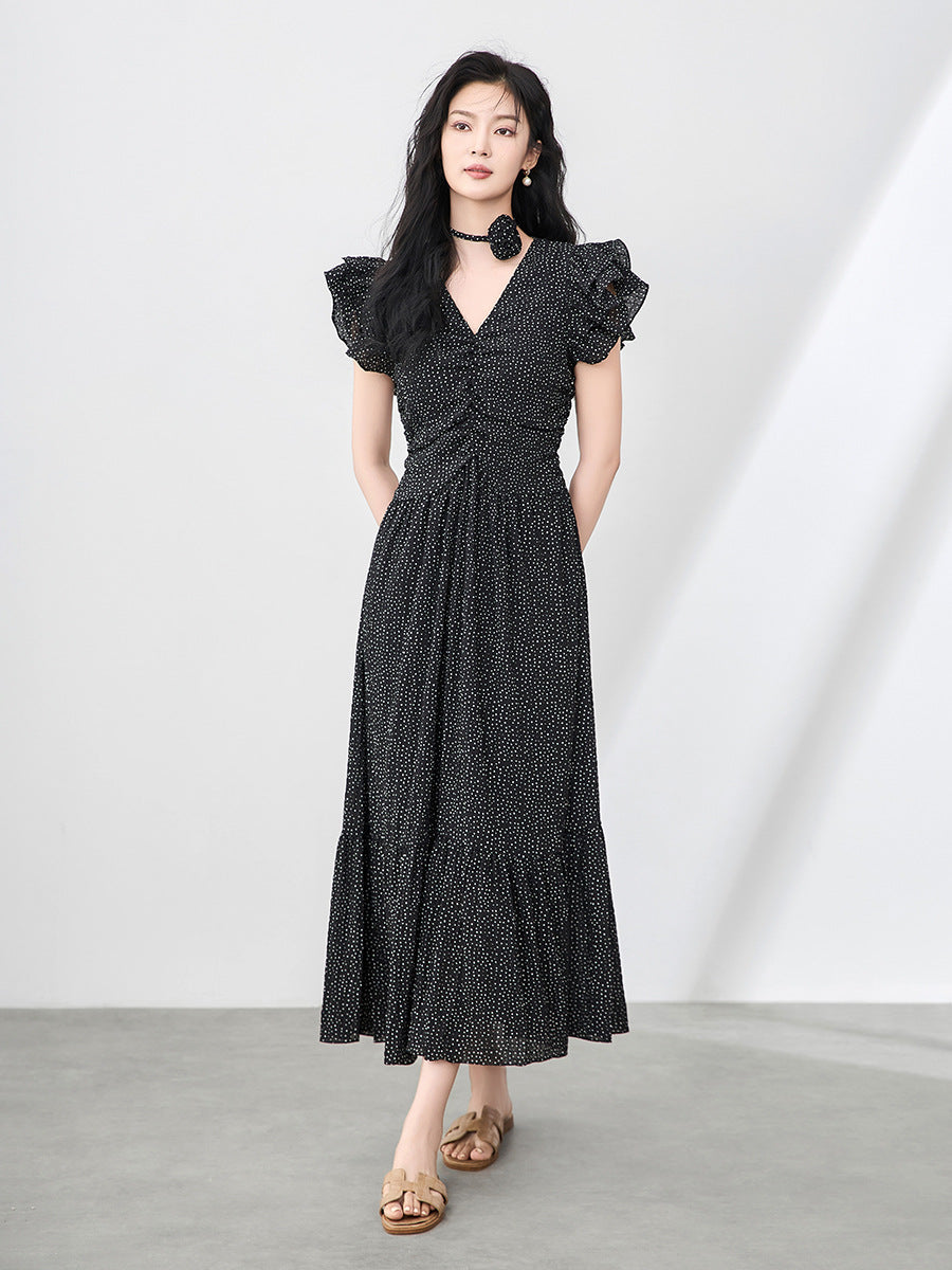 Sexy Floral Print Flowy Dr Summer Casual V-ne High Waist Midi Skirt Ort Sve Women's Clothing Street Sle Dr
