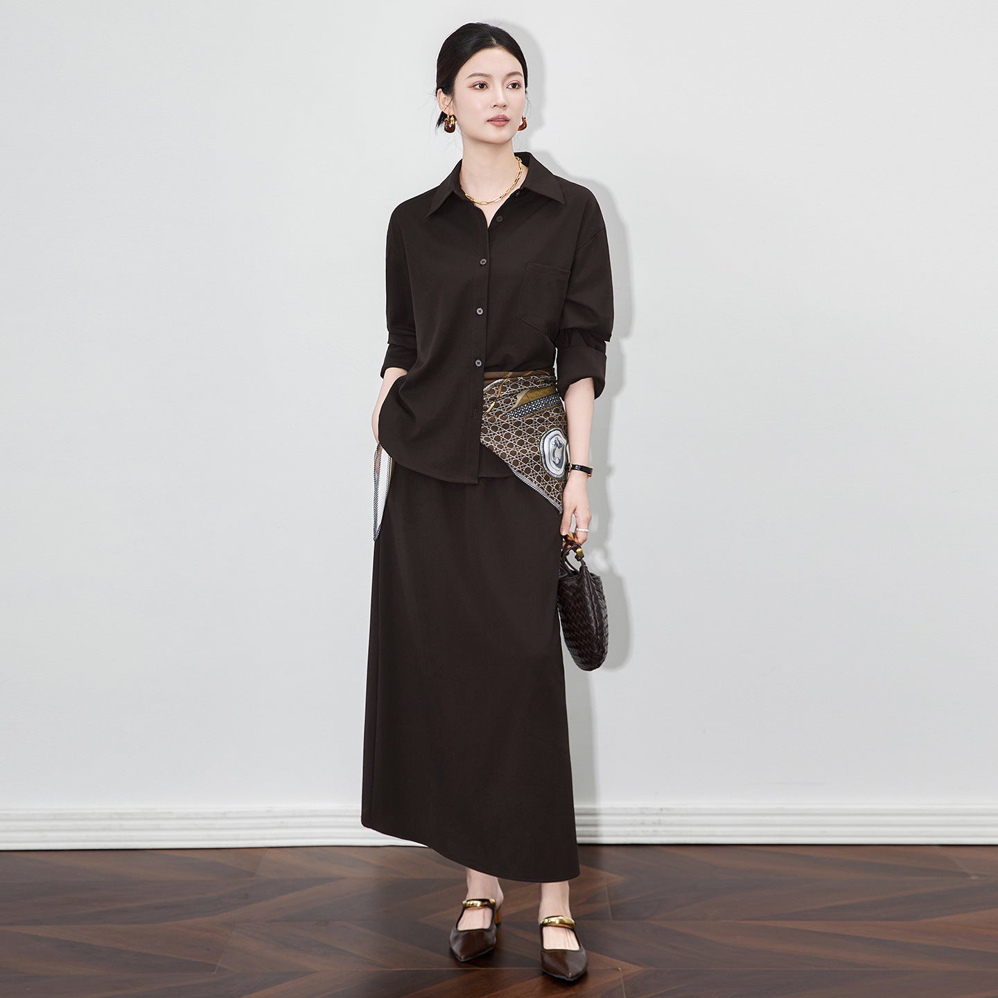 Office Lady Skirt Set Casual Sporty Slim Short Lapel Sweatshirt Cardigan Jacket+Pleated Mini Skirt Suits