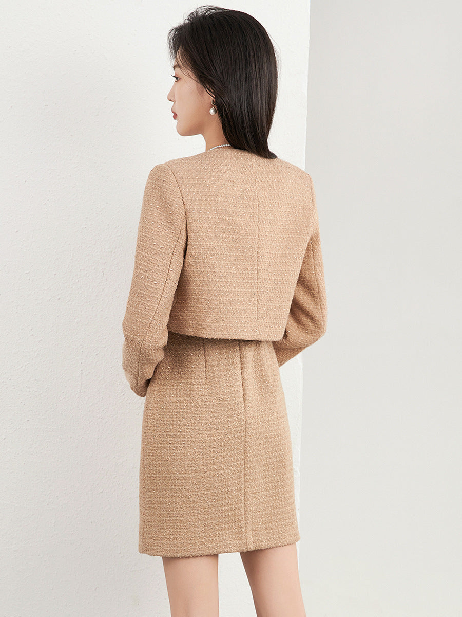 Casual Suit Set Elegant Mini Dress Korean Fashion Ladylike Skirt Two Piece Set Spring Clothing Polyester Fiber Floor Length