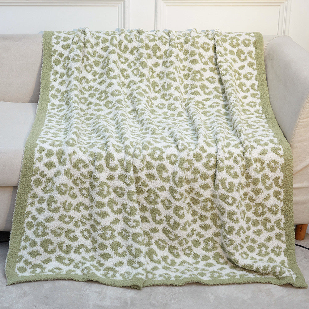 Super Soft Leopard Print Blanket, Warn Knitted Fleece Blanket, Sofa Nap Lightweight Blanket