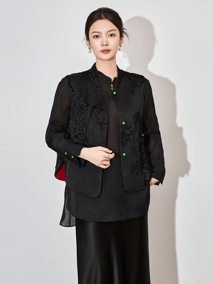 New Chinese Style Women's Jacket Spring Small Fragrance Style Embroidered Top Slim Tang Costume Heavy Work Embroidery
