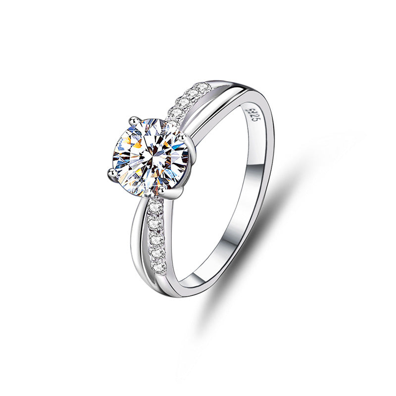 3mm/5mm Gemstone Moissanite Rings for Women S925 Silver Matching Wedding Diamonds Band Stackable Ring Gift Fine Jewelry