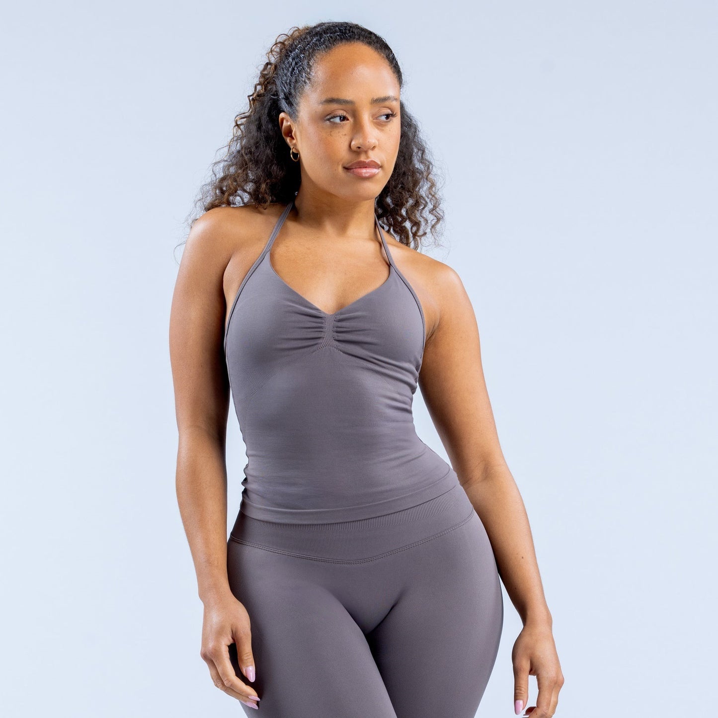Longline Strappy Top Women Seamless Yoga Tank Tops Ruched Backless Gym Clothes Workout Sleeveless Shirts With Buit In Bra