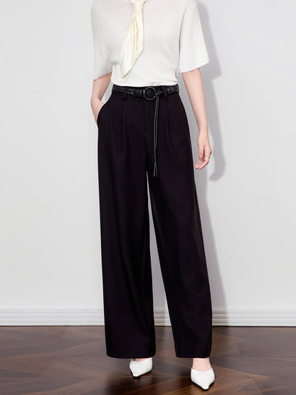 High Waist Wide Leg Linen Pants Women Summer Loose Fitting Casual Trousers Straight Cut Suit Pants Slimming Drapey Trousers