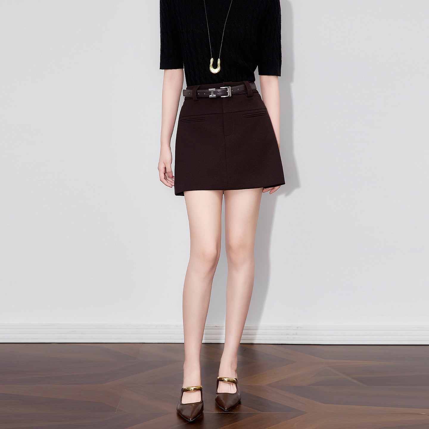 Mini Dress High-waisted Slimming Bodycon Skirt Black Petite Summer Style Women's Fashion A- line Mini Dress
