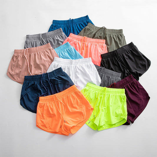 Women Mesh Shorts Tennis Female Sports Trend High Waist Gym Running Fake Two Pants Training Clothes