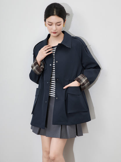 Trench Coat Women's Mid-length Autumn New Fashionable Korean Style Small Temperament High-end Coat