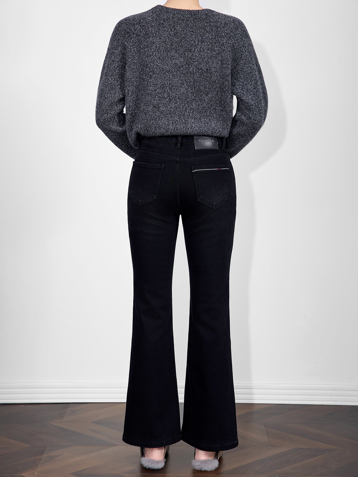Gray Wool Knitted Sweater Women's Comfortable Warm Slimming Style Vintage Lazy Fashion Autumn Winter New Arrival Crew Neck Full