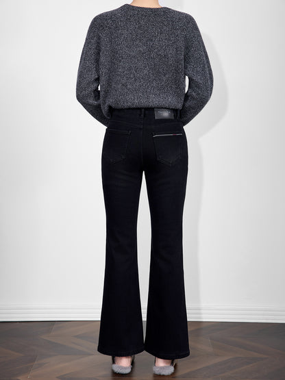 Gray Wool Knitted Sweater Women's Comfortable Warm Slimming Style Vintage Lazy Fashion Autumn Winter New Arrival Crew Neck Full