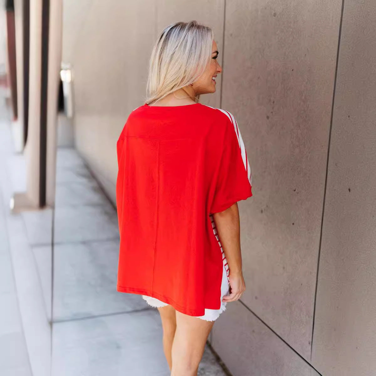 Women s American Flag Print Shirt Fouth of July T-Shirts Summer Casual Loose Patriotic Tee Basic Tops