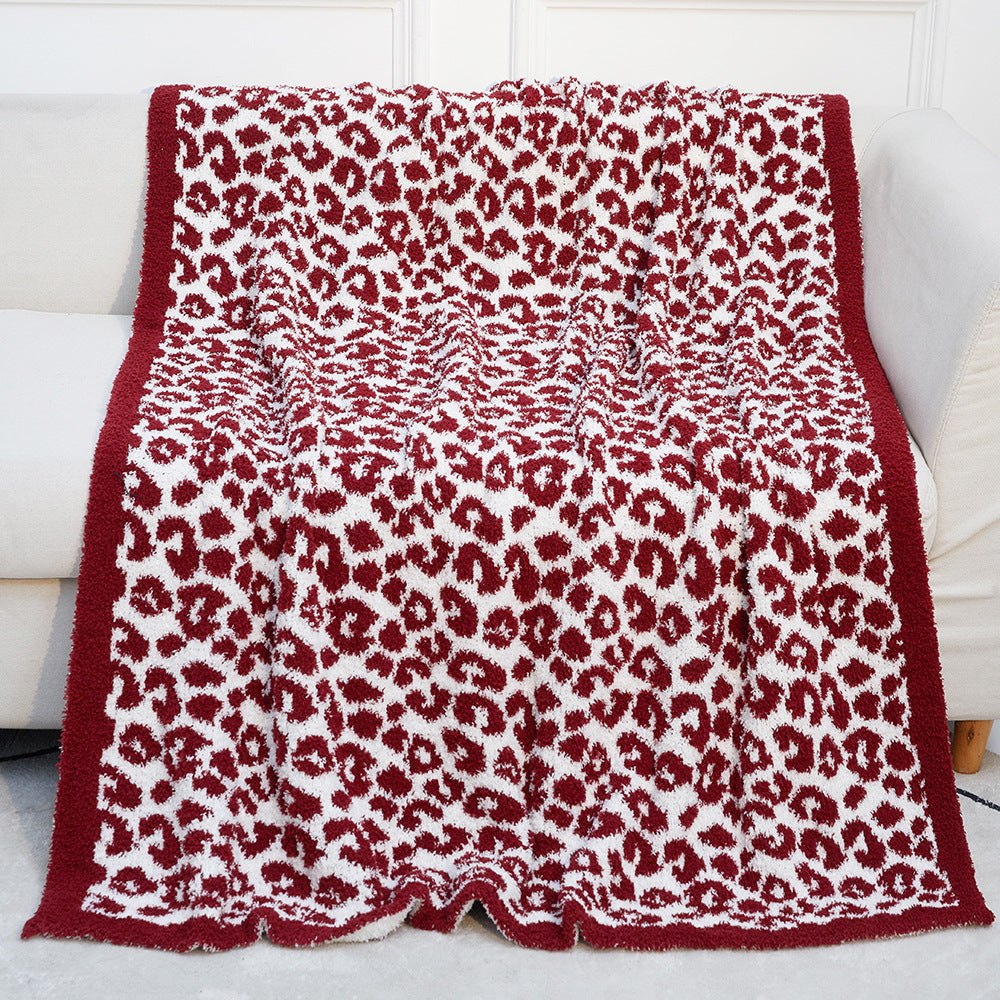 Super Soft Leopard Print Blanket, Warn Knitted Fleece Blanket, Sofa Nap Lightweight Blanket