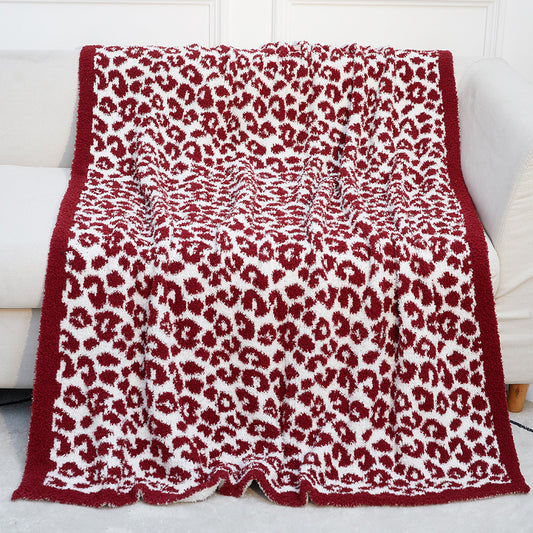 Super Soft Leopard Print Blanket, Warn Knitted Fleece Blanket, Sofa Nap Lightweight Blanket