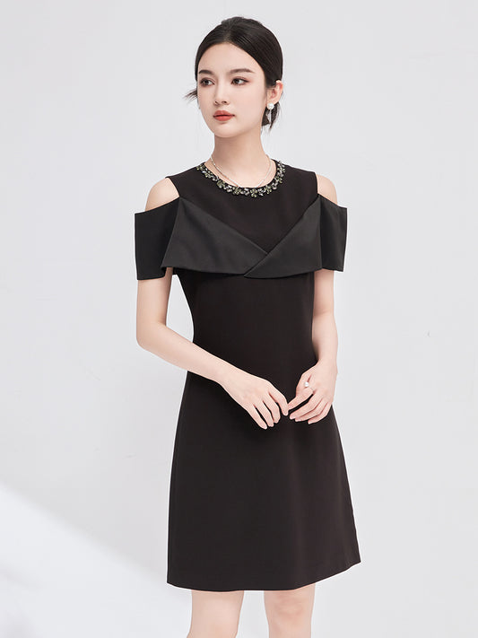 Women Sexy Off Shoulder Dress Chic V-neck Embroidered Flares A-line Dresses Butterfly Sleeve Office Women Fairy Vestido