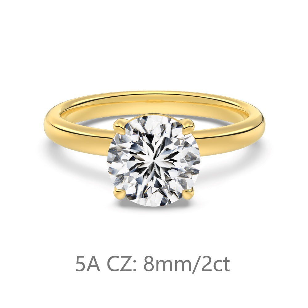 Women Yellow Gold Color Sterling Silver 925 Jewelry For Wedding Engagement Anniversary