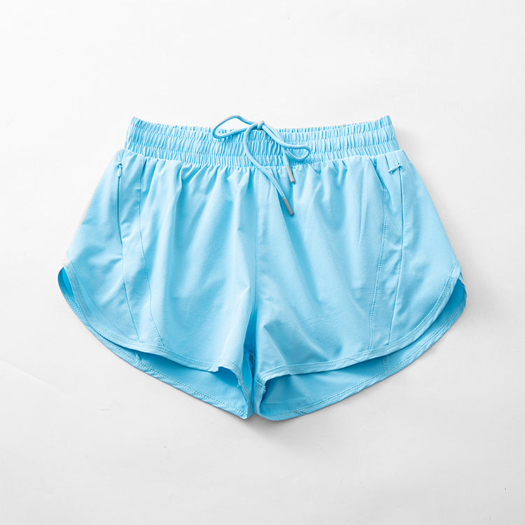 Women Mesh Shorts Tennis Female Sports Trend High Waist Gym Running Fake Two Pants Training Clothes