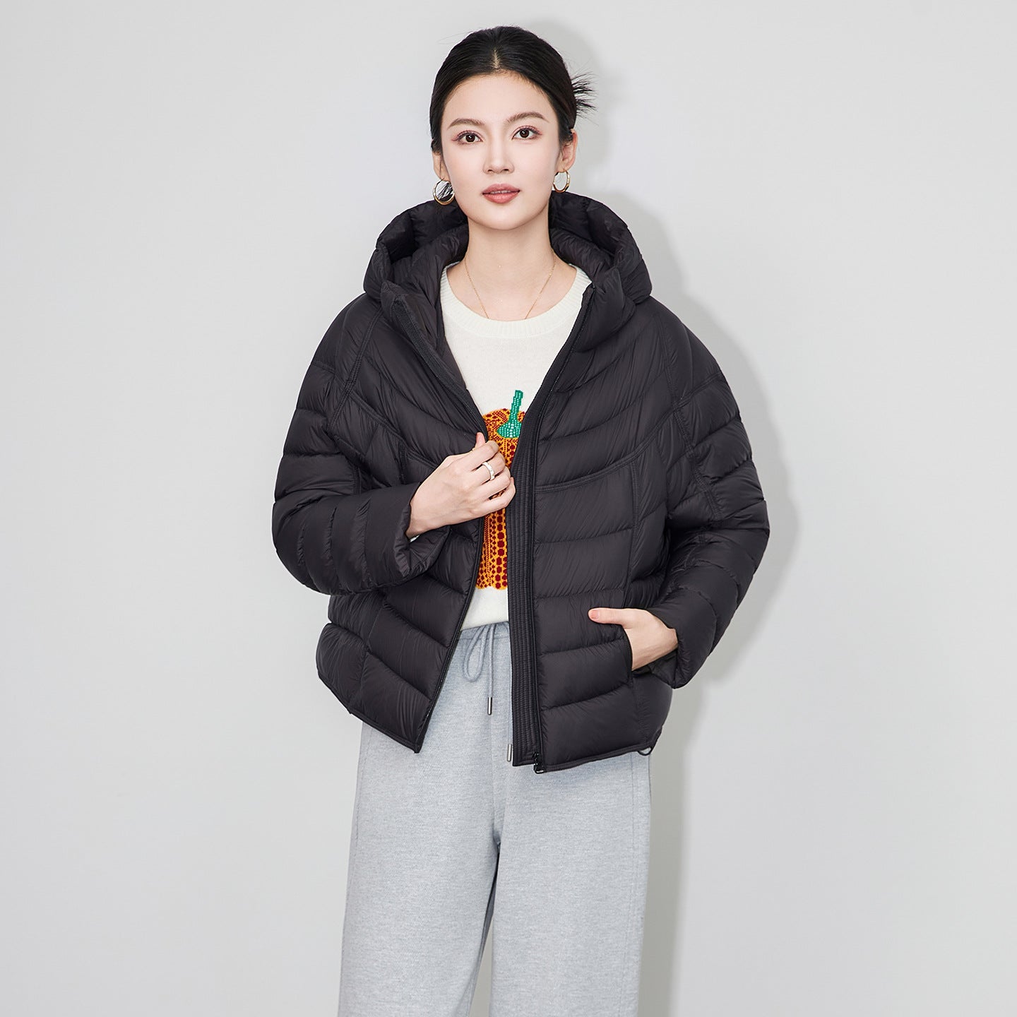 Lightweight Short Puffer Jacket for Women Stylish Versatile Multicolor Hooded Warm Outerwear