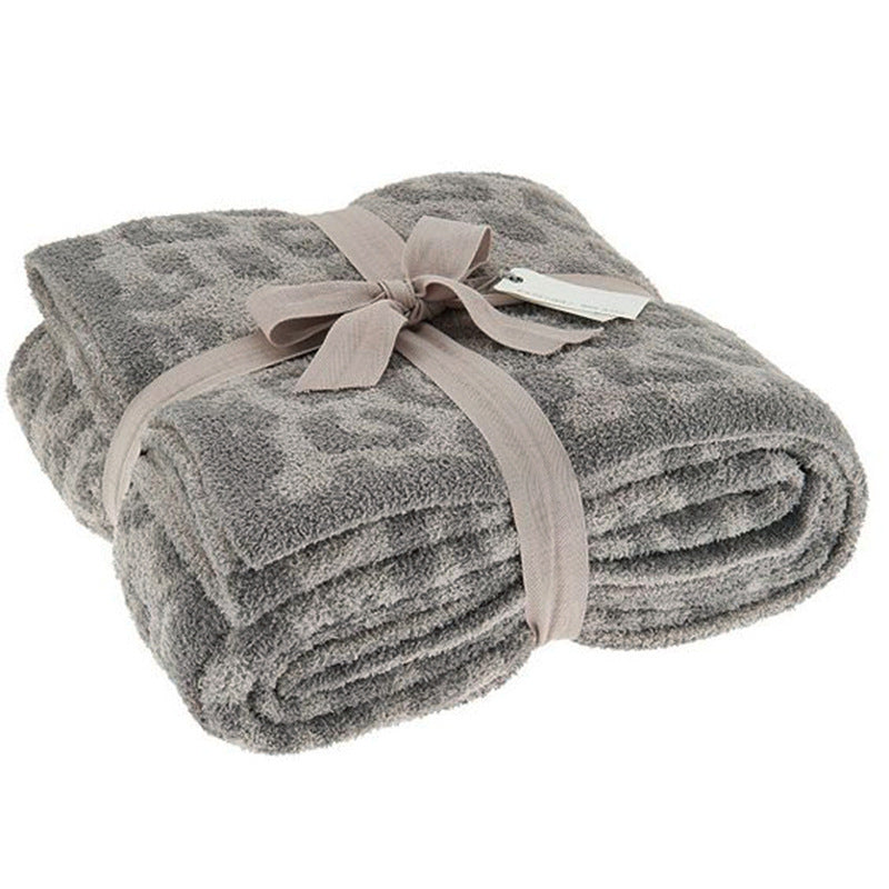 Super Soft Leopard Print Blanket, Warn Knitted Fleece Blanket, Sofa Nap Lightweight Blanket