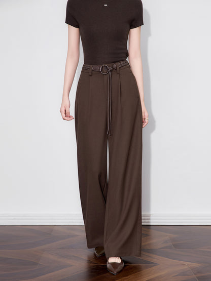 High Waist Wide Leg Linen Pants Women Summer Loose Fitting Casual Trousers Straight Cut Suit Pants Slimming Drapey Trousers