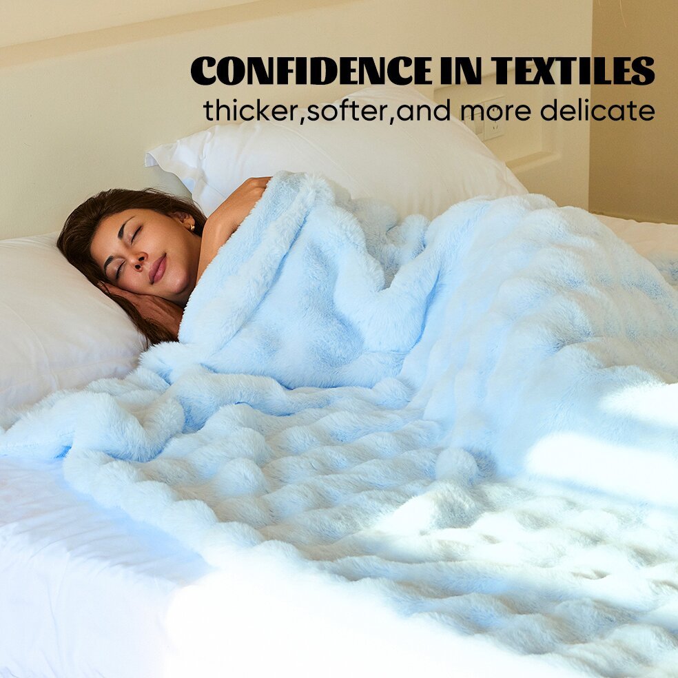 New Solid Color Imitation Rabbit Plush Milk Plush Thickened Thermal Leisure Home Blanket Office Nap Blanket, No Pillowcase.