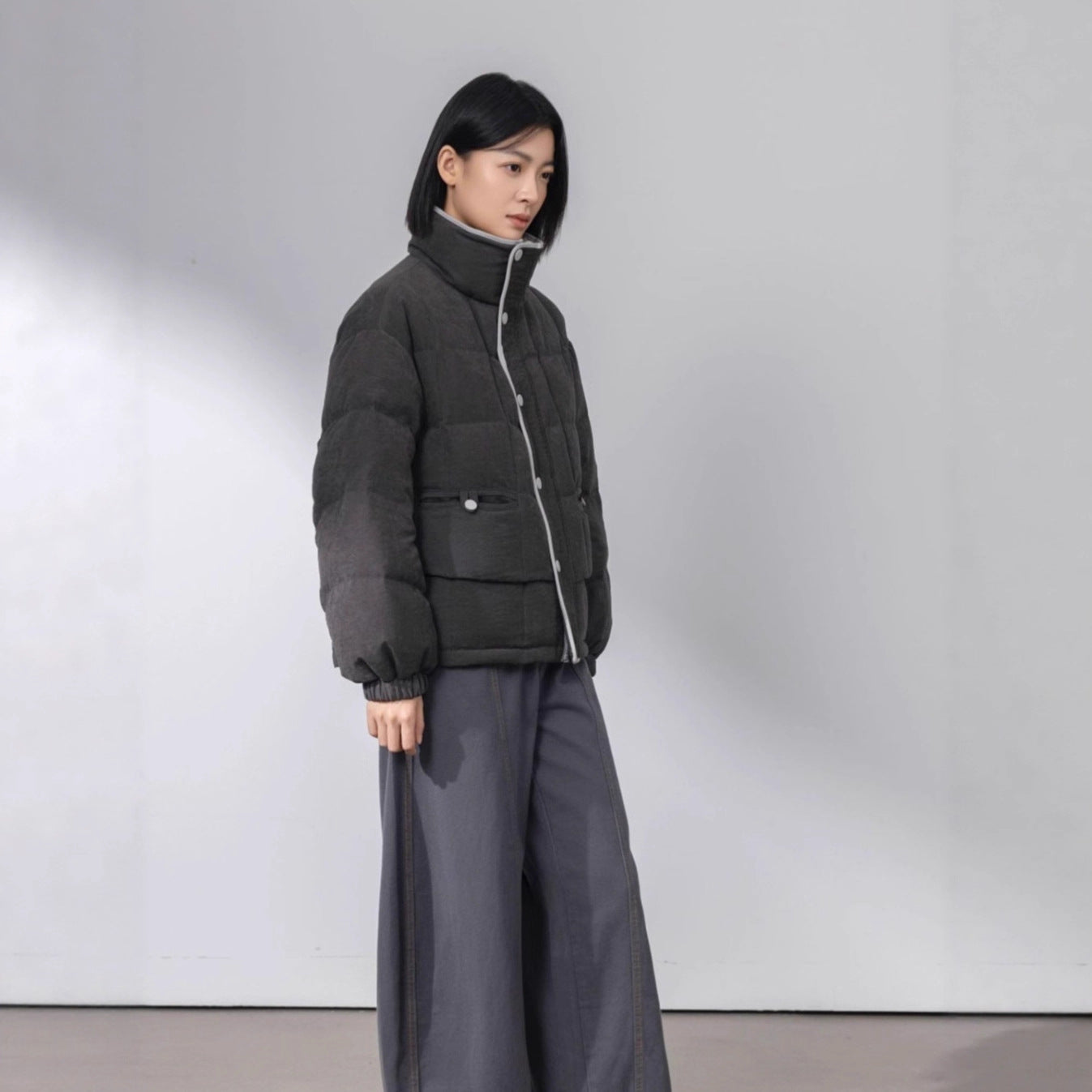 Autumn and Winter High Quality 2025 Women's New Knitted 100% Wool High Collar Belt Down Jacket