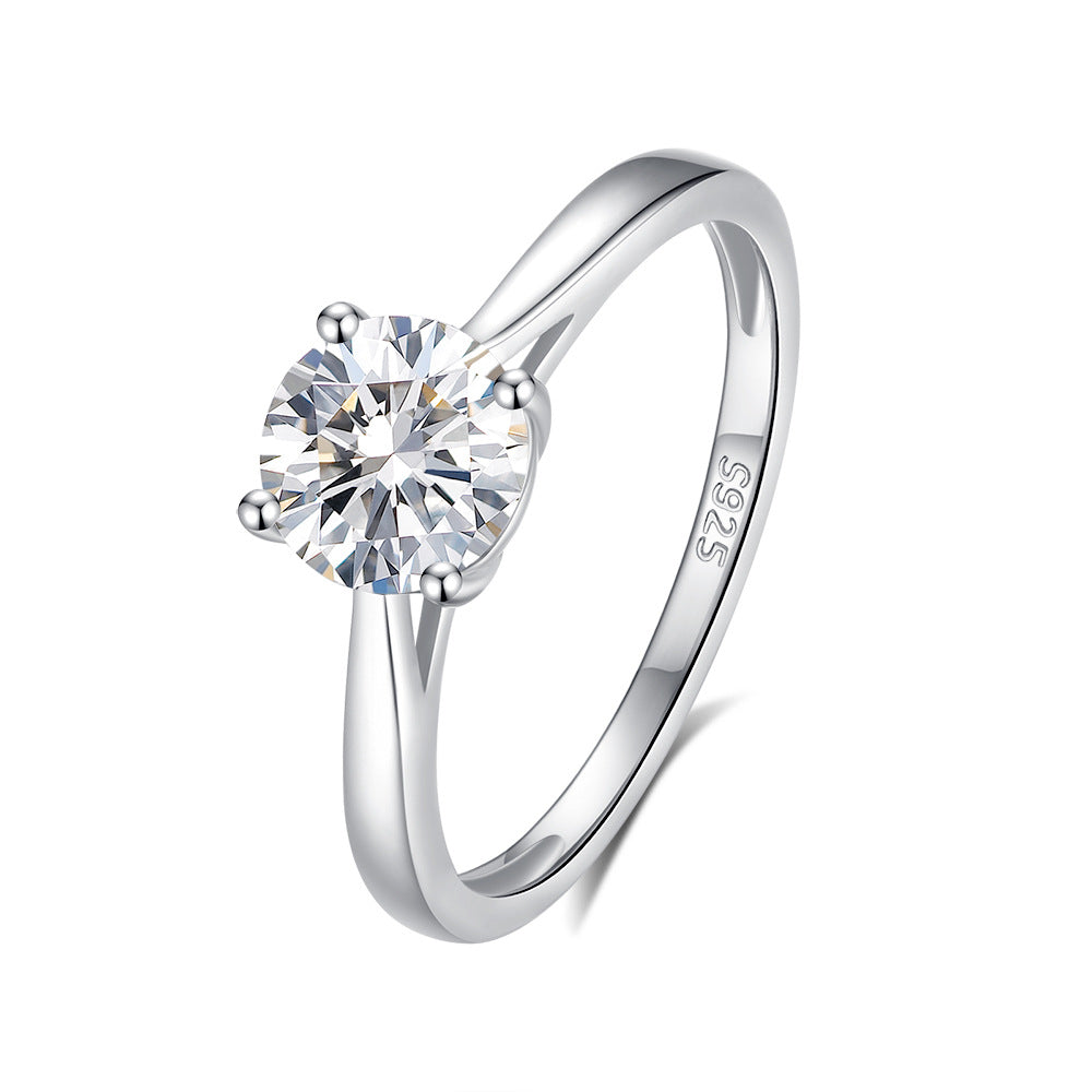 3mm/5mm Gemstone Moissanite Rings for Women S925 Silver Matching Wedding Diamonds Band Stackable Ring Gift Fine Jewelry