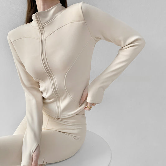 Sun Quick Drying Sports Coat Women's Tight Top Yoga Jacket Long Sleeve Zipper Jacket Running Fitness Women's Jacket