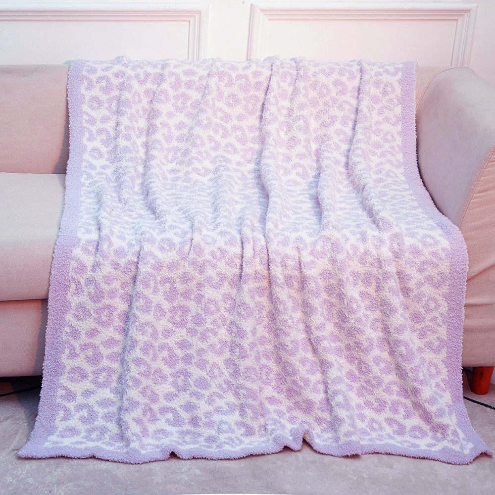 Super Soft Leopard Print Blanket, Warn Knitted Fleece Blanket, Sofa Nap Lightweight Blanket
