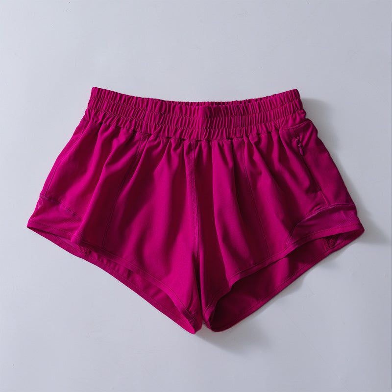 Fitness Short Women Running With Pocket Reflective Strip for Summer Hotty Hot Low Waist 2.5 Inch Quick Drying Yoga Wear Clothing