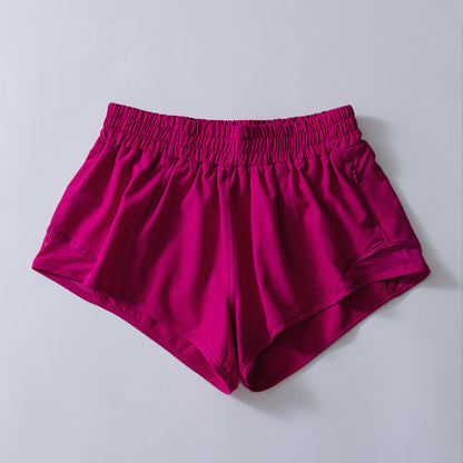 Fitness Short Women Running With Pocket Reflective Strip for Summer Hotty Hot Low Waist 2.5 Inch Quick Drying Yoga Wear Clothing