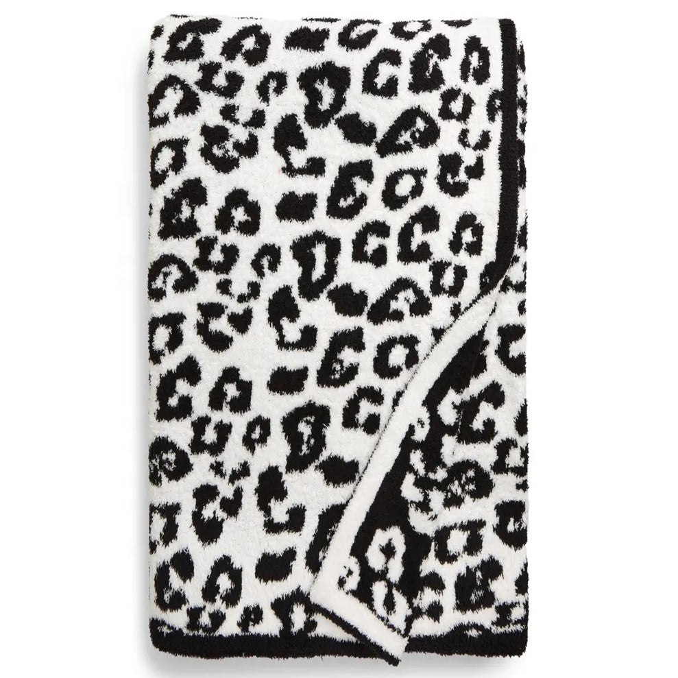 Super Soft Leopard Print Blanket, Warn Knitted Fleece Blanket, Sofa Nap Lightweight Blanket
