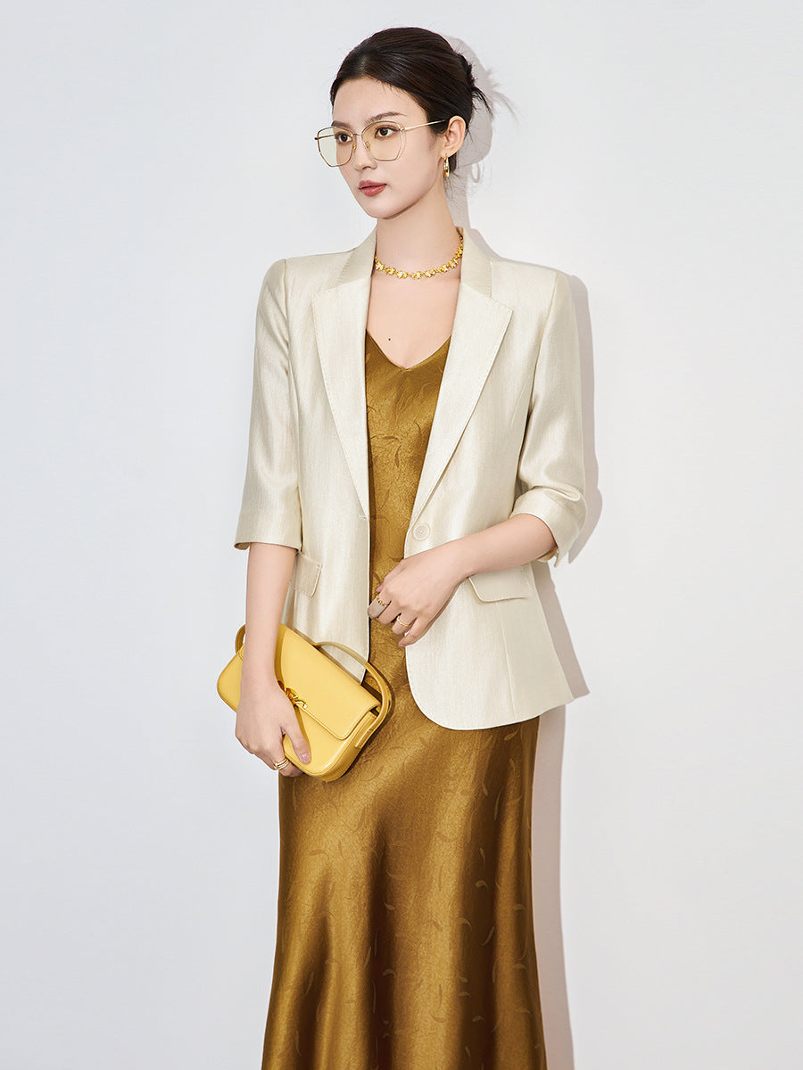 New Women's Temperament Vinegar Coat, Women's Spring and Summer High-end Office Work Clothes, Commuting Slim Fit Suit Top