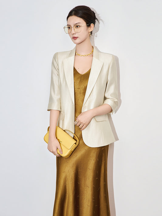 New Women's Temperament Vinegar Coat, Women's Spring and Summer High-end Office Work Clothes, Commuting Slim Fit Suit Top