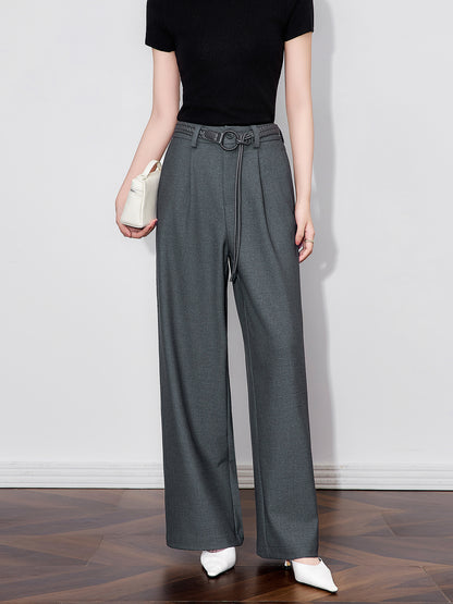 High Waist Wide Leg Linen Pants Women Summer Loose Fitting Casual Trousers Straight Cut Suit Pants Slimming Drapey Trousers