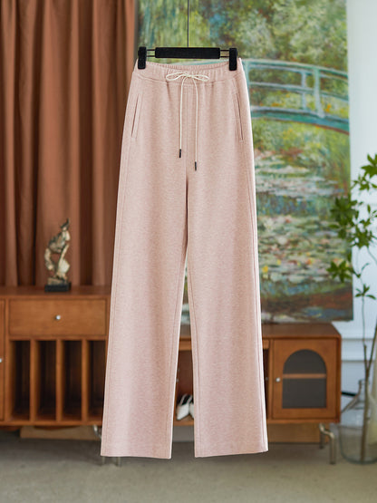 Slimming Preorder Fashionable Bananas Style Casual Pants Elastic Waist Knife Edge Embroidery Neat Loose Fit Female Long Trousers