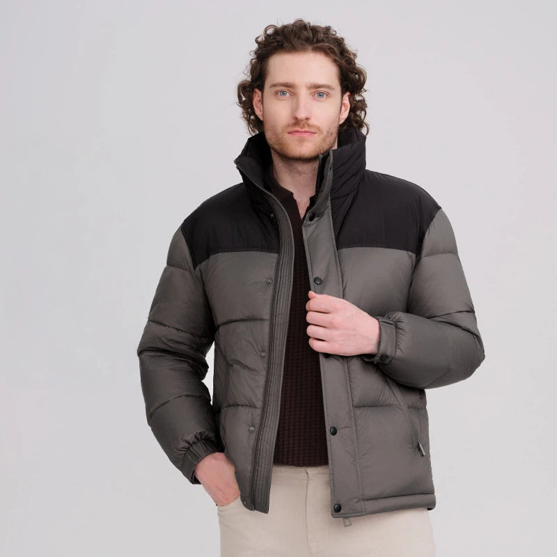 Heavyweight Premium Du Down Jaet Men's Busin Casual Stand Collar Fluffy 90 White Du Feather Windproof Warm Coat