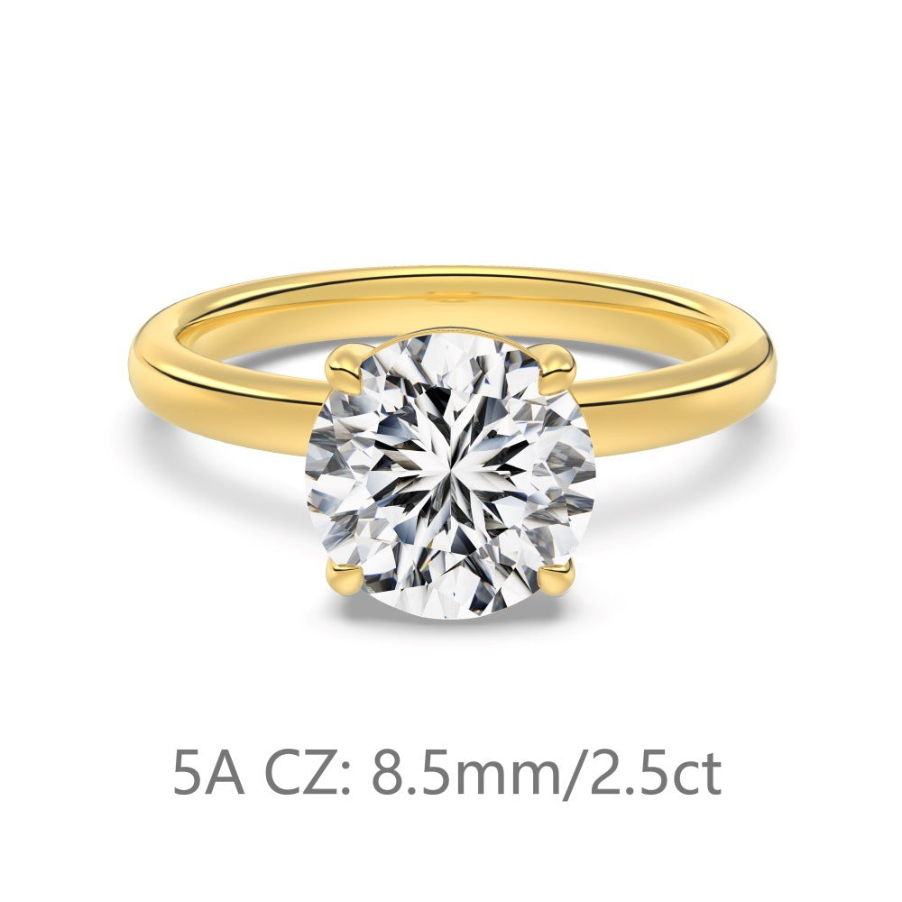 Women Yellow Gold Color Sterling Silver 925 Jewelry For Wedding Engagement Anniversary