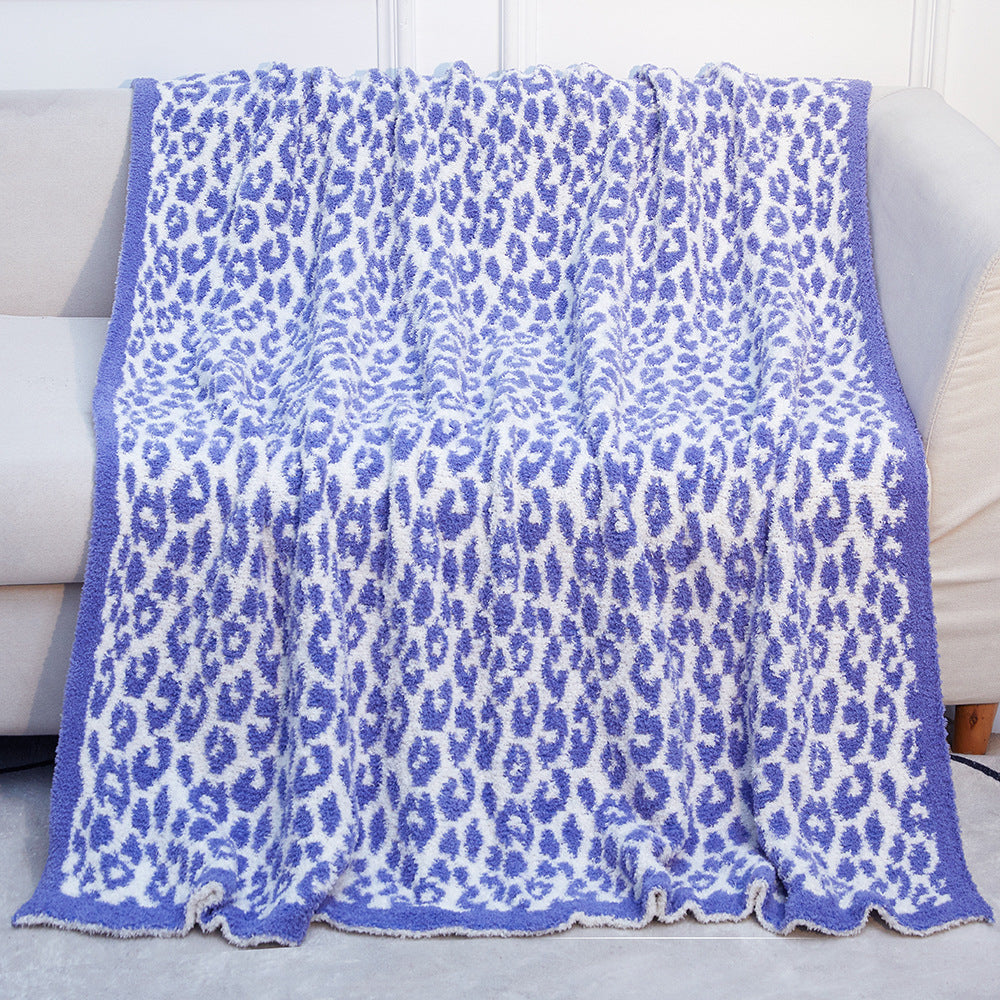 Super Soft Leopard Print Blanket, Warn Knitted Fleece Blanket, Sofa Nap Lightweight Blanket