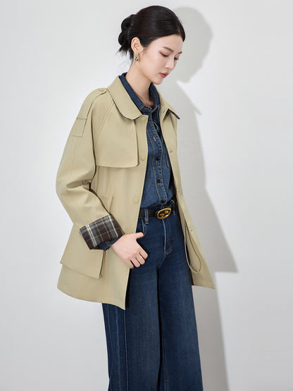 Trench Coat Women's Mid-length Autumn New Fashionable Korean Style Small Temperament High-end Coat