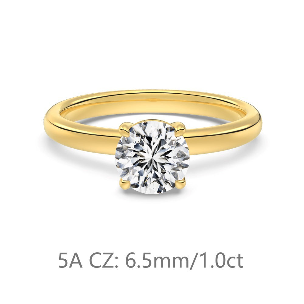 Women Yellow Gold Color Sterling Silver 925 Jewelry For Wedding Engagement Anniversary