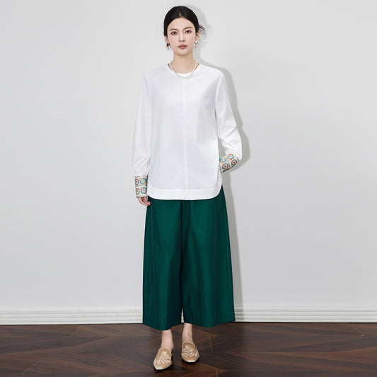 Elegant Velvet Lace Splicing Midi Skirt for Women Straight Cut Commute Style Autumn Winter New Arrival Half-length Skirt